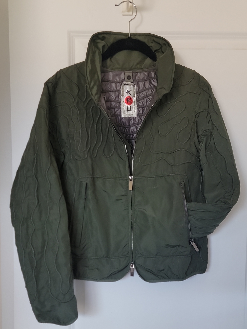 KRU Olive Green Quilted Spring Ski Jacket
